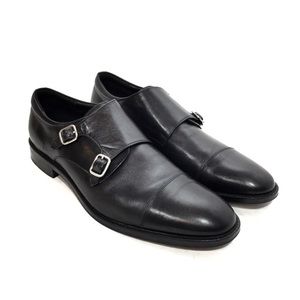 Gordon Rush Preston Black Leather Monk Strap Shoes